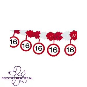 Slinger met onderhanger verkeersbord 16 jaar, 4 meter