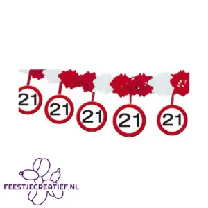 Slinger met onderhanger verkeersbord 21 jaar, 4 meter