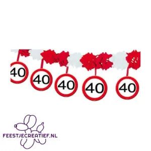 Slinger met onderhanger verkeersbord 40 jaar, 4 meter