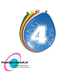 Latex ballonnen 4 jaar, 30cm - 8 stuks