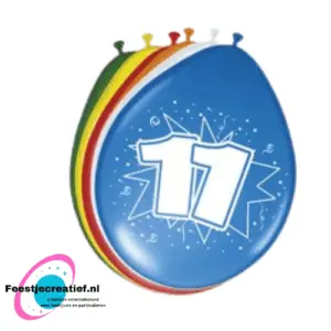 Latex ballonnen 11 jaar, 30cm - 8 stuks