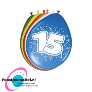 Latex ballonnen 15 jaar, 30cm - 8 stuks