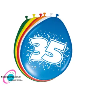 Latex ballonnen 35 jaar, 30cm - 8 stuks