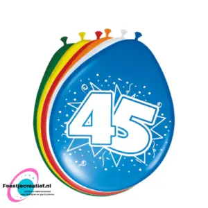 Latex ballonnen 45 jaar, 30cm - 8 stuks