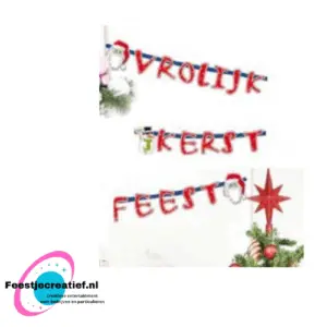 Slinger Kerst "Vrolijk Kerstfeest", 3 meter