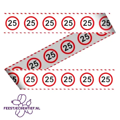 Partytape/markeerlint/afzetlint 25 jaar, 15 meter 1 Partytape/markeerlint/afzetlint 25 jaar, 15 meter