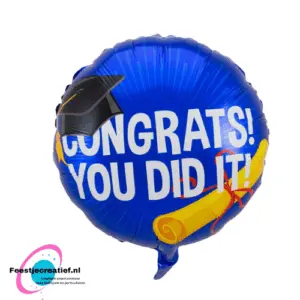 Folieballon - Geslaagd - Congratulations, you did it