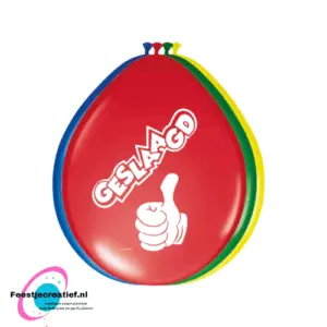 Latex ballonnen "Geslaagd" duim omhoog, 30cm - 8 stuks