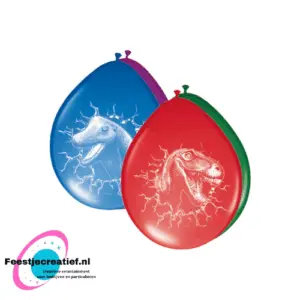 Latex ballonnen Dino Party, 30cm - 6 stuks