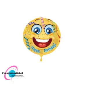 Folieballon Happy birthday smiley