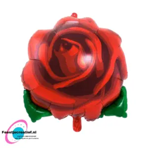 Folieballon roos rood, 56x62cm