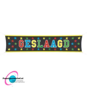 Streetbanner/spandoek "Geslaagd", 180x40cm