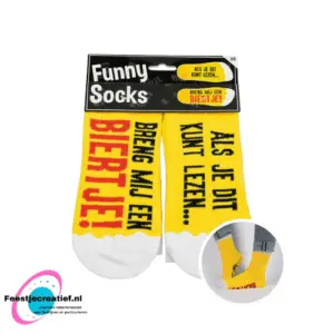 Funny Sokken 6 Funny Socks bier "Als je dit kunt lezen... breng mij een biertje!"