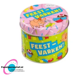 Snoepblik Feestvarken 9cm