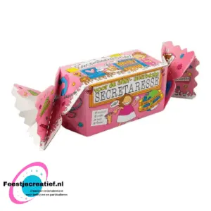 Cadeauverpakking/snoepverpakking "Voor de aller-allerbeste secretaresse" roze