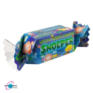 Cadeauverpakking/snoepverpakking "Voor een ouwe snoeper" opa blauw-groen