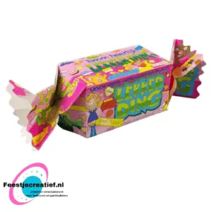 Cadeauverpakking/snoepverpakking "Voor een onvoorstelbaar lekker ding" roze