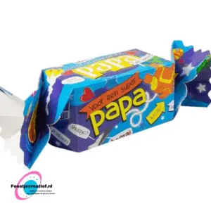 Cadeauverpakking/snoepverpakking "Voor een super papa" ruimte