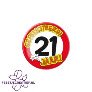 Buttons 27 Button XL "Gefeliciteerd! 21 jaar!"