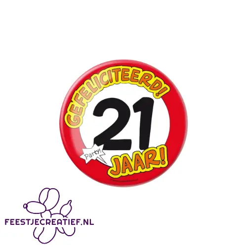 Button XL "Gefeliciteerd! 21 jaar!" 1 Button XL "Gefeliciteerd! 21 jaar!"
