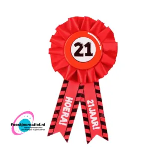 Rozet "Hoera! 21 jaar!"