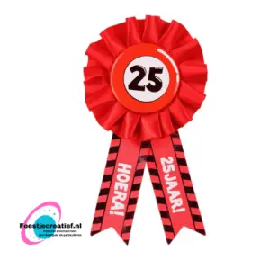 Rozet "Hoera! 25 jaar!"
