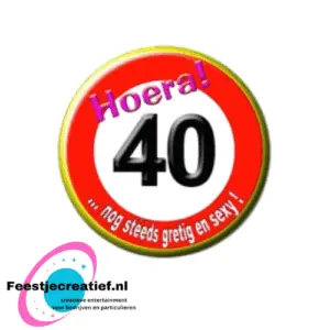 Button klein "Hoera! 40