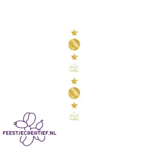 Hangdecoratie 50 jaar goud-wit, 120cm