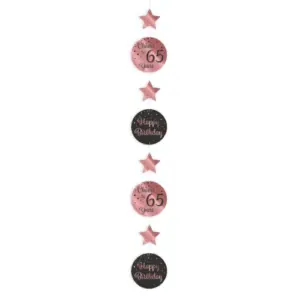 Hangdecoratie 60 jaar rosÃ©goud-zwart, 120cm