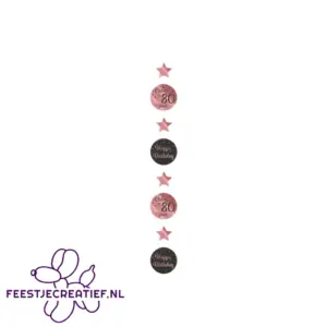 Hangdecoratie 80 jaar rosÃ©goud-zwart, 120cm