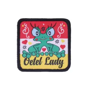 Strijkembleem/applicatie, carnaval Oetel lady