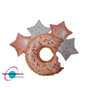 Ballonboeket donut roze, 5-delig