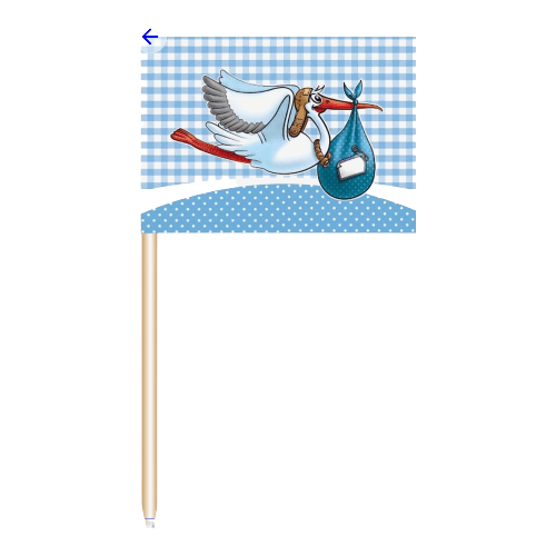 Folieballon XL geboorte jongen baby, 47x71cm 6 Prikkers geboorte jongen ooievaar - 50 stuks