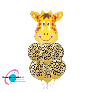Ballonboeket giraffe, 7-delig