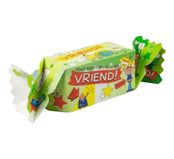 Cadeauverpakking/snoepverpakking "Voor de allerbeste vriend!" groen