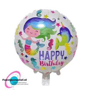 Folieballon Happy Birthday zeemeermin