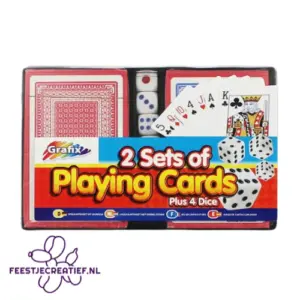 Set 2 speelkaarten en 4 dobbelstenen
