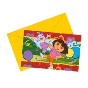 Uitnodiging Dora en Boots - 6 stuks