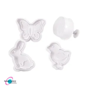 Uitsteekvormen met stempel Pasen, 5cm - 4 stuks