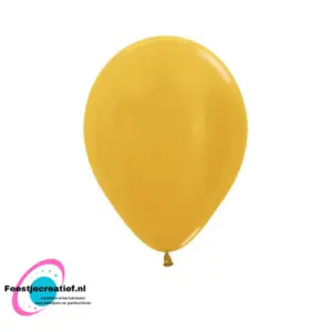 Latex ballonnen rond metallic gold, 12inch - 12 stuks