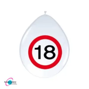 Latex ballonnen verkeersbord 18 jaar - 10 stuks