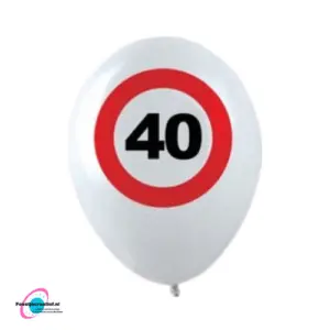 Latex ballonnen verkeersbord 40 jaar - 10 stuks