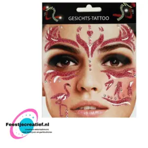 Gezicht sticker flamingo