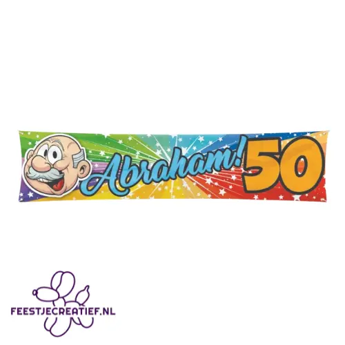 Straatbanner "Abraham! 50", 180x40cm 1 Straatbanner "Abraham! 50", 180x40cm
