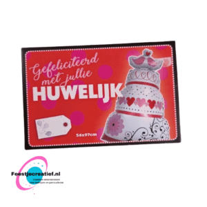 Wenskaart folieballon bruidstaart "Gefeliciteerd met jullie huwelijk", 56x97cm