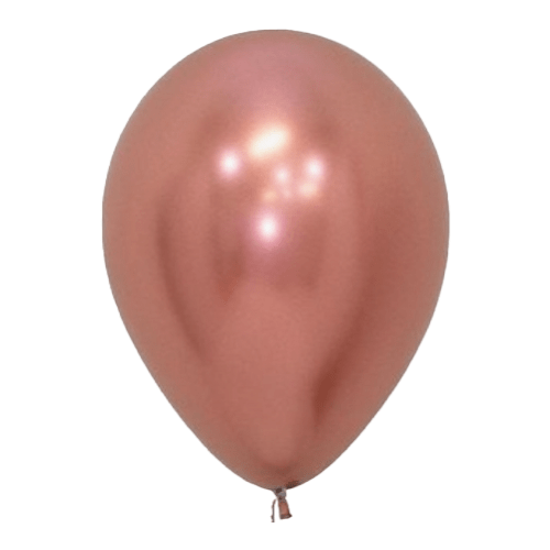 Latex ballonnen rond metallic rose gold, 12inch - 50 stuks