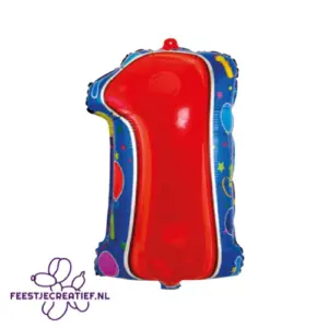 Folieballon cijfer 1, 56cm