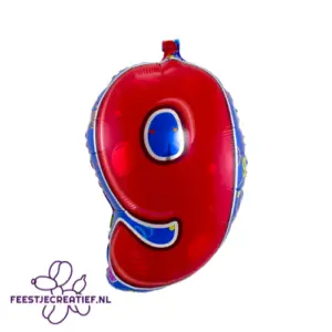 Folieballon cijfer 9, 56cm