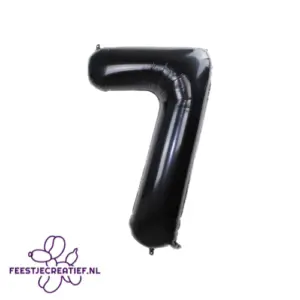 Folieballon cijfer 7 zwart, 100cm
