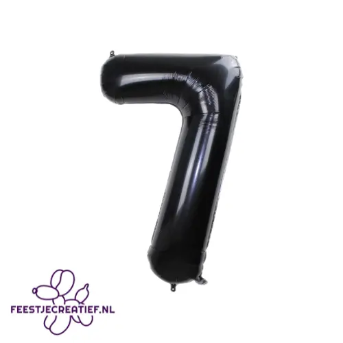 Folieballon cijfer 7 zwart, 100cm 1 Folieballon cijfer 7 zwart, 100cm